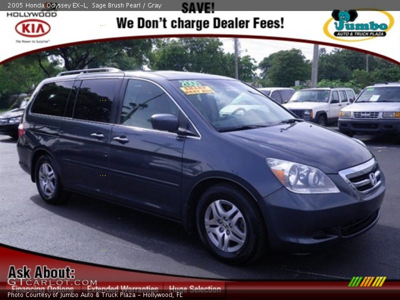 Sage Brush Pearl / Gray 2005 Honda Odyssey EX-L