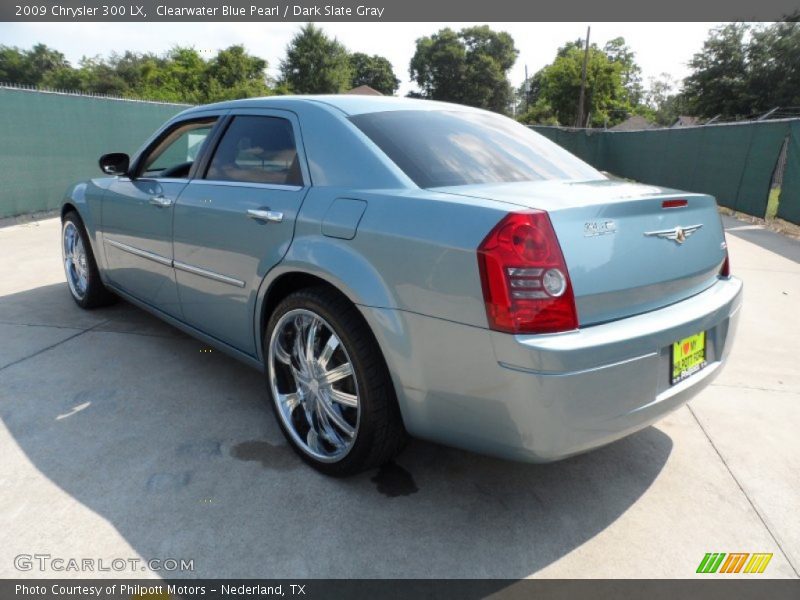 Clearwater Blue Pearl / Dark Slate Gray 2009 Chrysler 300 LX