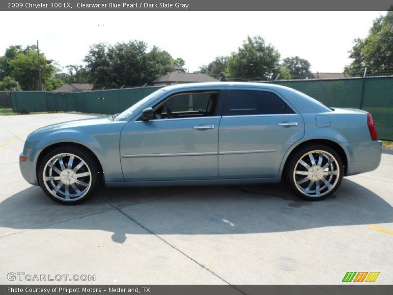 Clearwater Blue Pearl / Dark Slate Gray 2009 Chrysler 300 LX