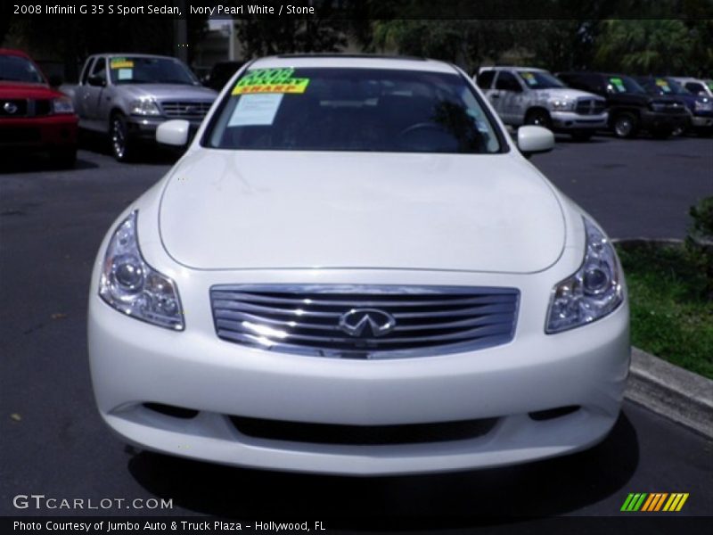 Ivory Pearl White / Stone 2008 Infiniti G 35 S Sport Sedan