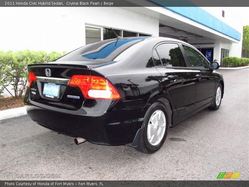 Crystal Black Pearl / Beige 2011 Honda Civic Hybrid Sedan