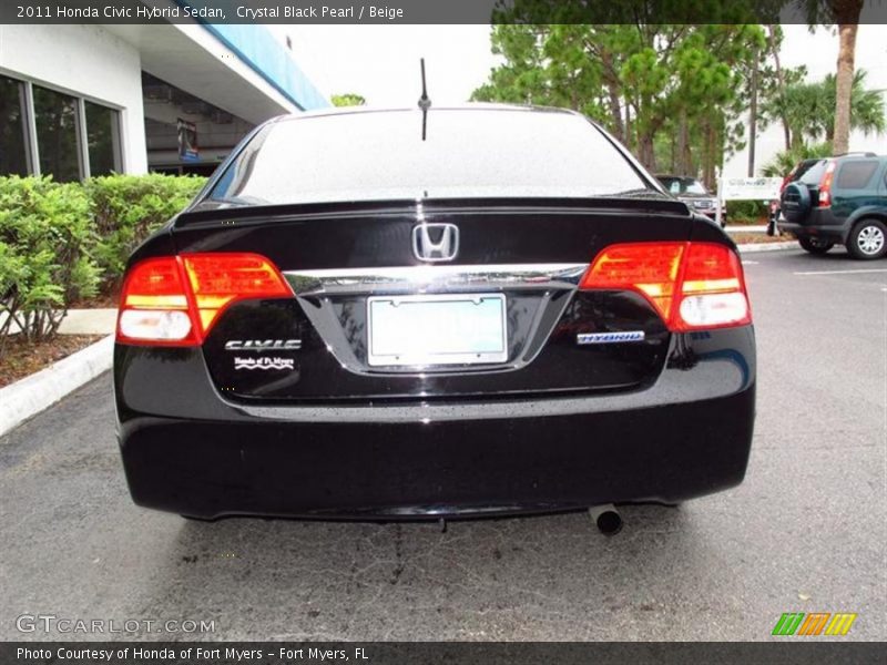 Crystal Black Pearl / Beige 2011 Honda Civic Hybrid Sedan