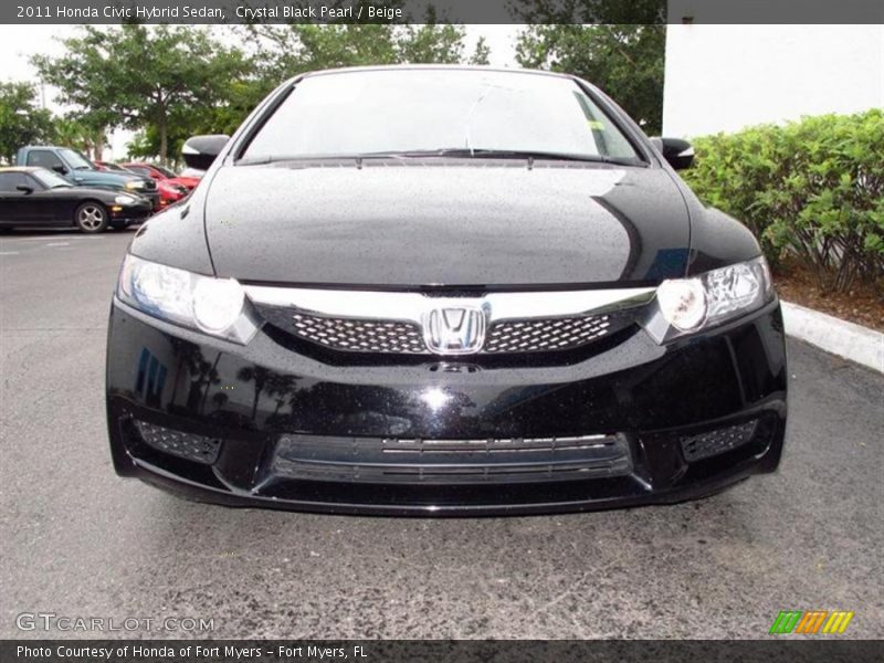 Crystal Black Pearl / Beige 2011 Honda Civic Hybrid Sedan