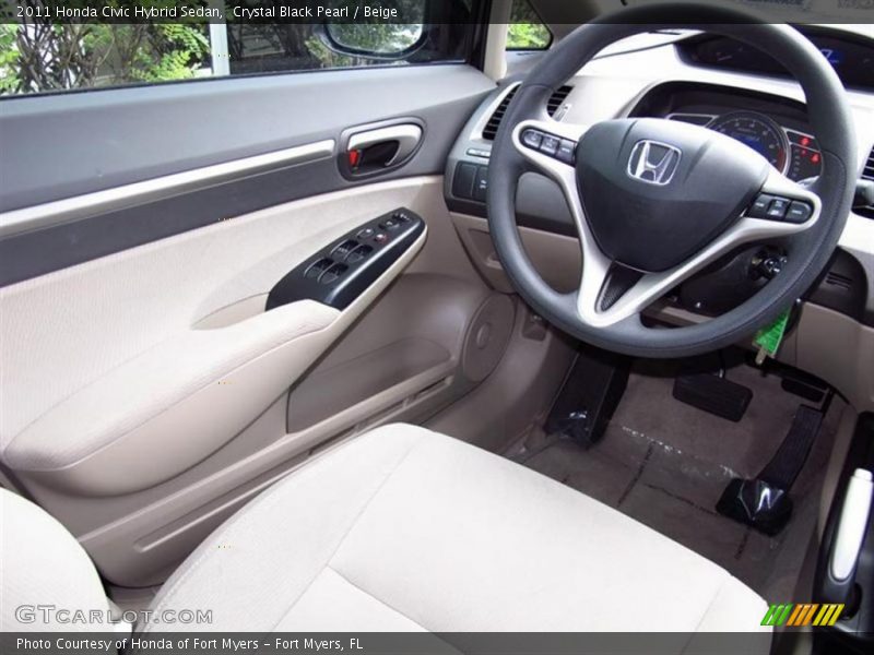 Crystal Black Pearl / Beige 2011 Honda Civic Hybrid Sedan