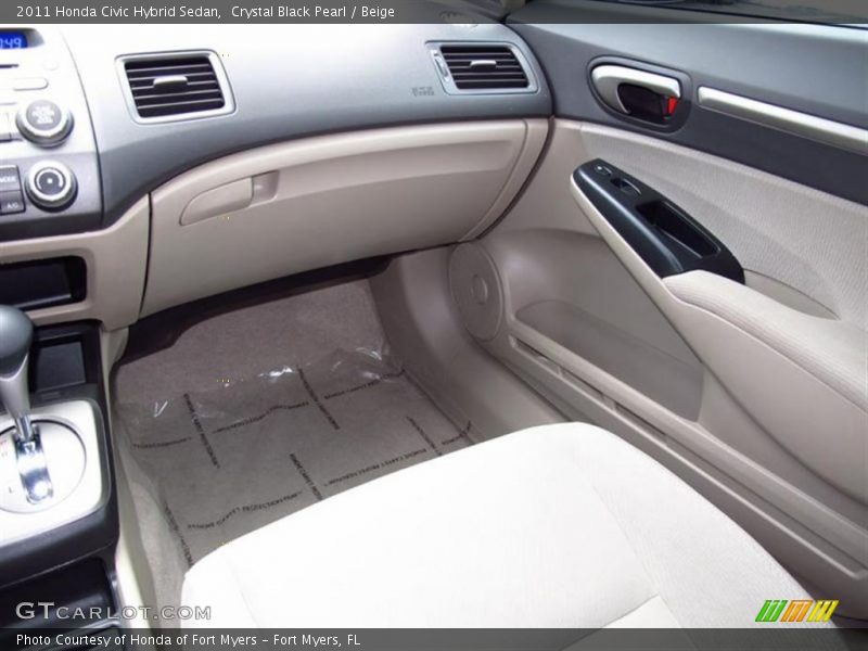 Crystal Black Pearl / Beige 2011 Honda Civic Hybrid Sedan