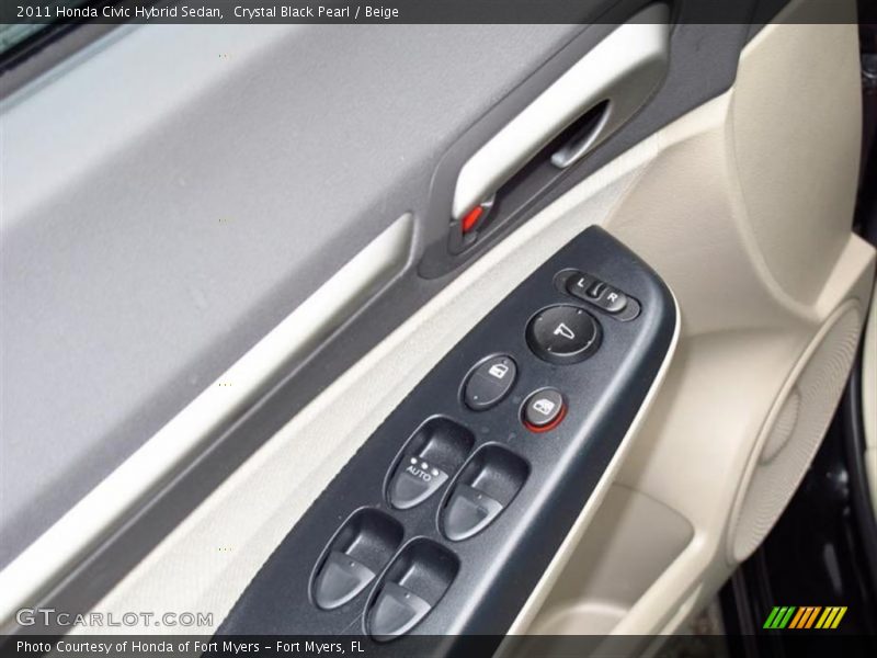 Crystal Black Pearl / Beige 2011 Honda Civic Hybrid Sedan