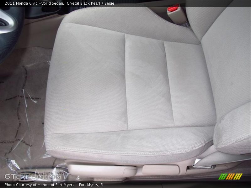 Crystal Black Pearl / Beige 2011 Honda Civic Hybrid Sedan