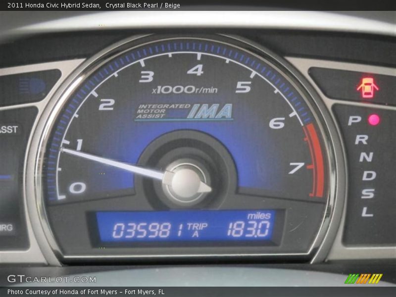 Crystal Black Pearl / Beige 2011 Honda Civic Hybrid Sedan