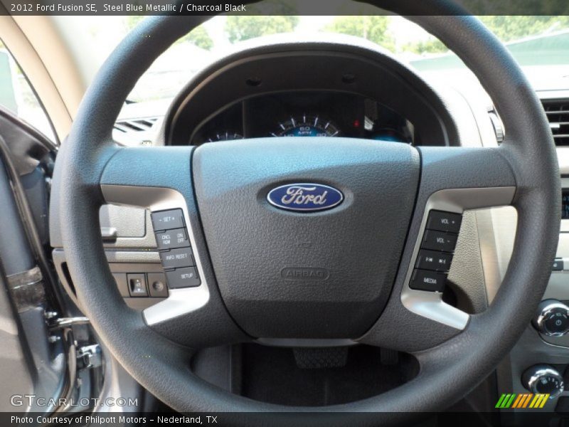 Steel Blue Metallic / Charcoal Black 2012 Ford Fusion SE