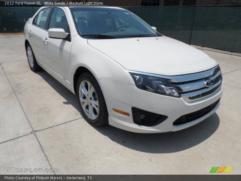 White Suede / Medium Light Stone 2012 Ford Fusion SE