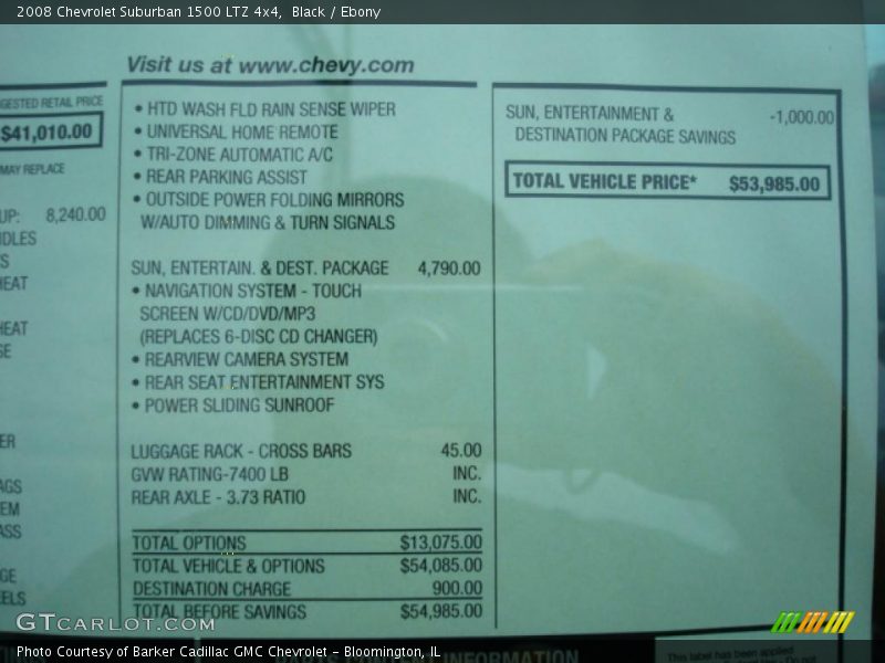 Black / Ebony 2008 Chevrolet Suburban 1500 LTZ 4x4