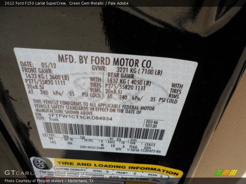 W6 - 2012 Ford F150 Lariat SuperCrew