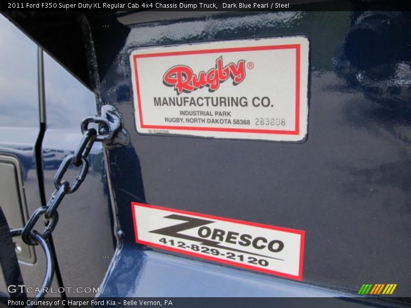 Dark Blue Pearl / Steel 2011 Ford F350 Super Duty XL Regular Cab 4x4 Chassis Dump Truck
