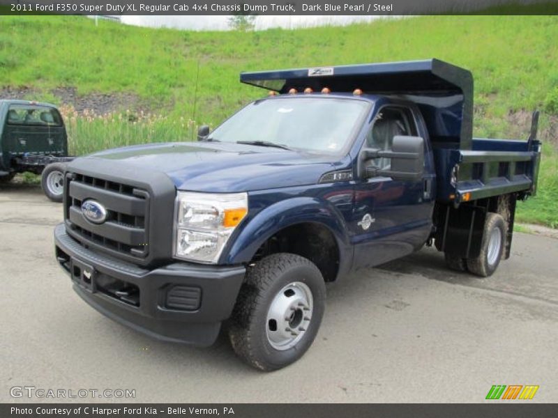 Front 3/4 View of 2011 F350 Super Duty XL Regular Cab 4x4 Chassis Dump Truck