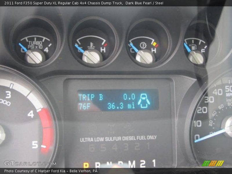  2011 F350 Super Duty XL Regular Cab 4x4 Chassis Dump Truck XL Regular Cab 4x4 Chassis Dump Truck Gauges