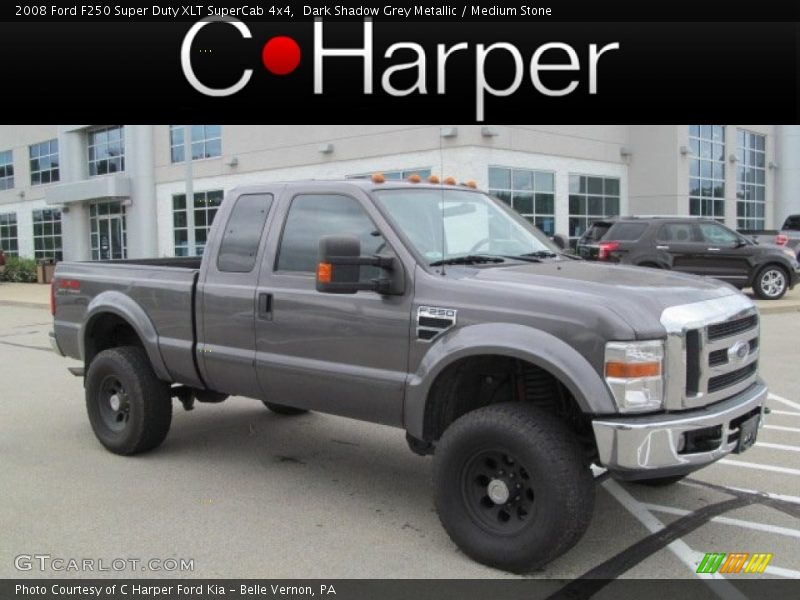 Dark Shadow Grey Metallic / Medium Stone 2008 Ford F250 Super Duty XLT SuperCab 4x4