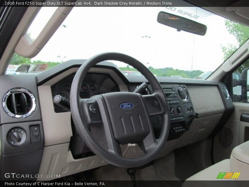 Dark Shadow Grey Metallic / Medium Stone 2008 Ford F250 Super Duty XLT SuperCab 4x4