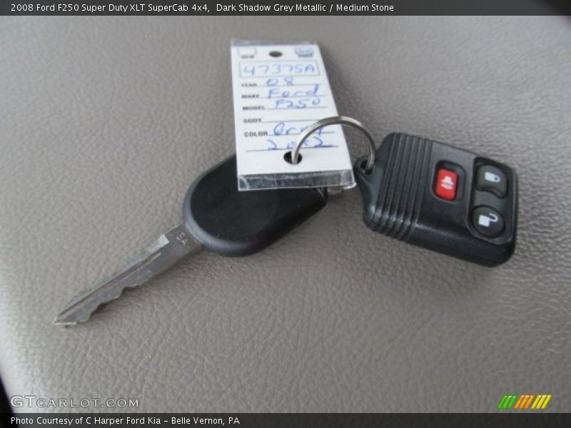 Dark Shadow Grey Metallic / Medium Stone 2008 Ford F250 Super Duty XLT SuperCab 4x4