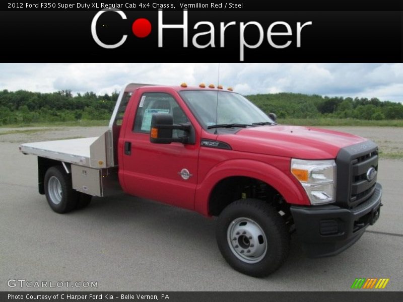 Vermillion Red / Steel 2012 Ford F350 Super Duty XL Regular Cab 4x4 Chassis