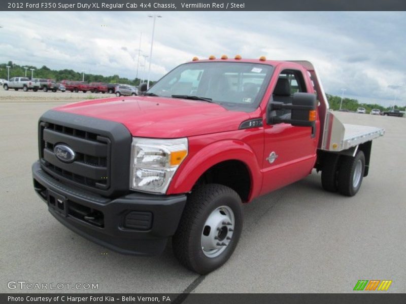 Vermillion Red / Steel 2012 Ford F350 Super Duty XL Regular Cab 4x4 Chassis