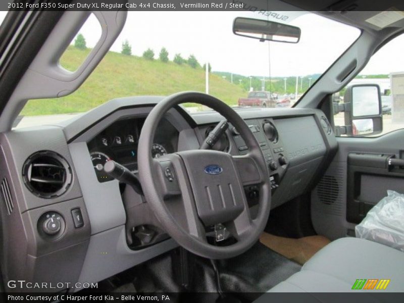 Vermillion Red / Steel 2012 Ford F350 Super Duty XL Regular Cab 4x4 Chassis