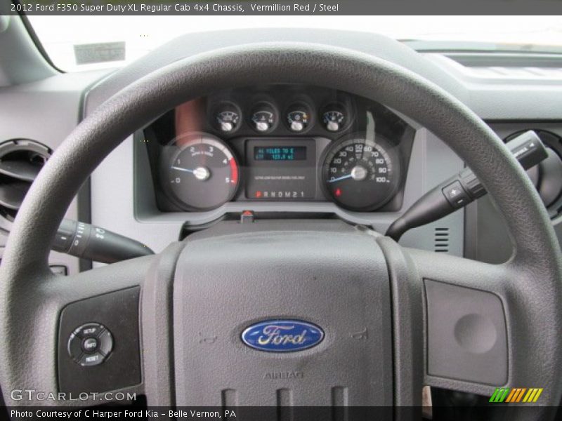 Vermillion Red / Steel 2012 Ford F350 Super Duty XL Regular Cab 4x4 Chassis