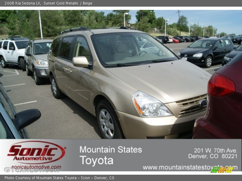 Sunset Gold Metallic / Beige 2008 Kia Sedona LX