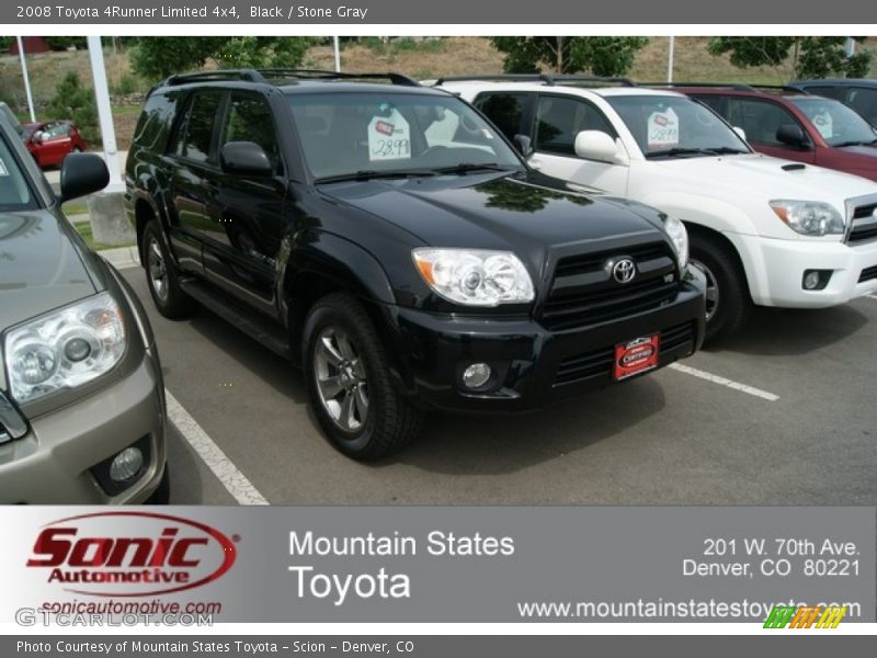 Black / Stone Gray 2008 Toyota 4Runner Limited 4x4