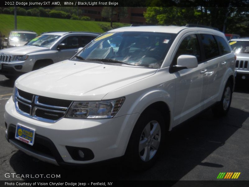 White / Black/Light Frost Beige 2012 Dodge Journey SXT AWD