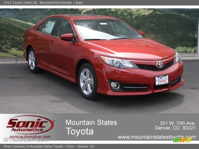 Barcelona Red Metallic / Black 2012 Toyota Camry SE