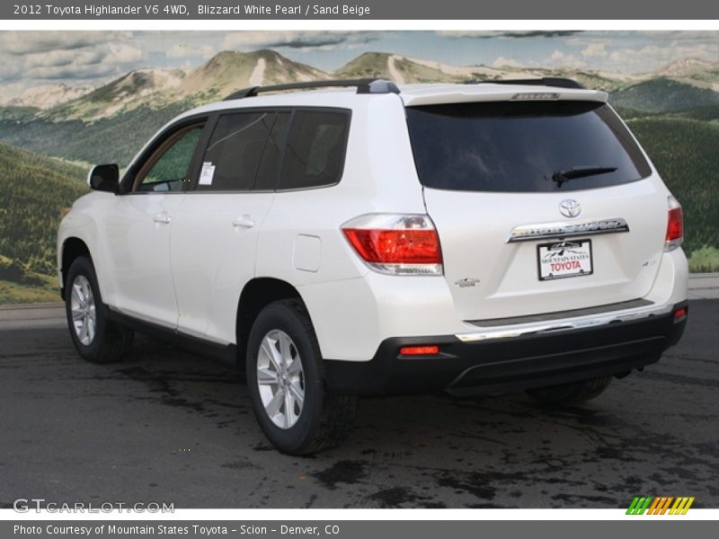 Blizzard White Pearl / Sand Beige 2012 Toyota Highlander V6 4WD