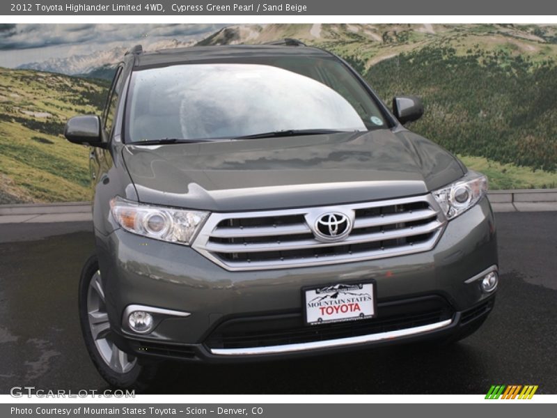 Cypress Green Pearl / Sand Beige 2012 Toyota Highlander Limited 4WD