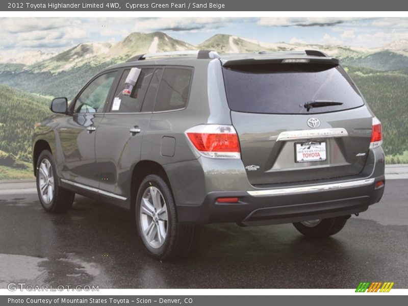 Cypress Green Pearl / Sand Beige 2012 Toyota Highlander Limited 4WD
