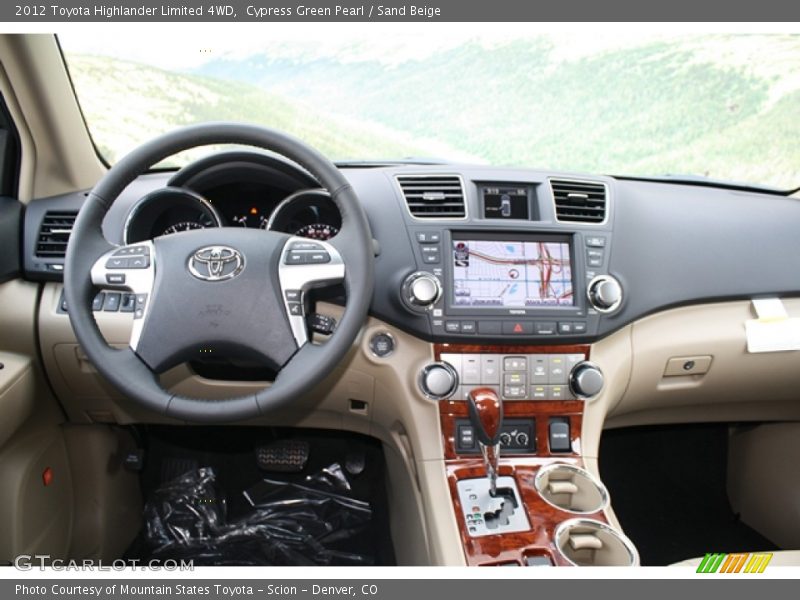 Cypress Green Pearl / Sand Beige 2012 Toyota Highlander Limited 4WD