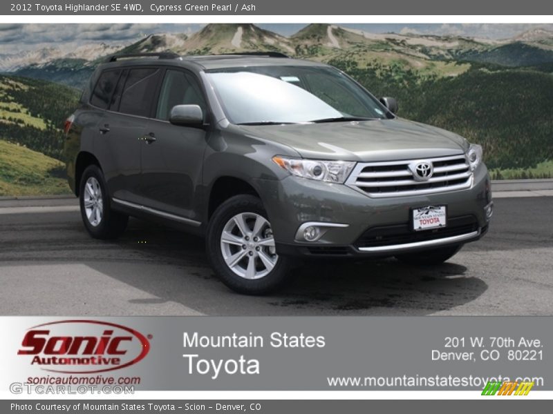 Cypress Green Pearl / Ash 2012 Toyota Highlander SE 4WD