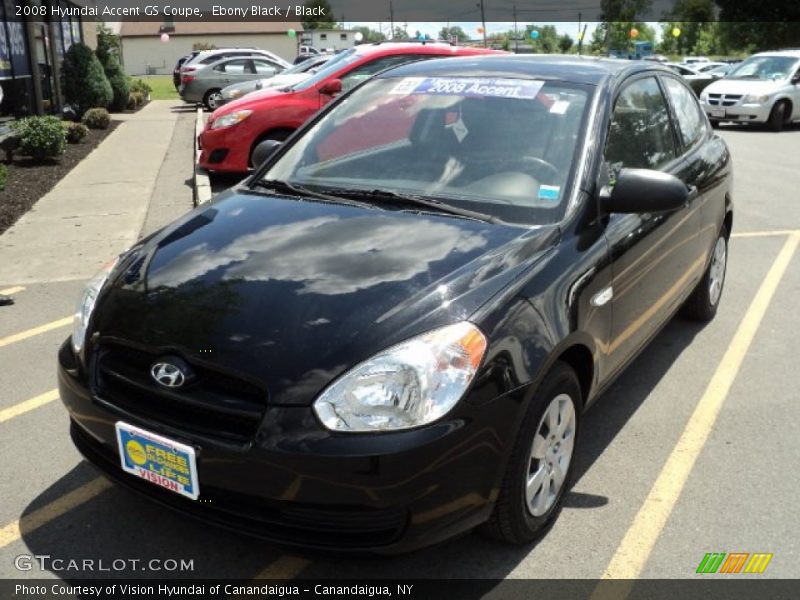 Ebony Black / Black 2008 Hyundai Accent GS Coupe