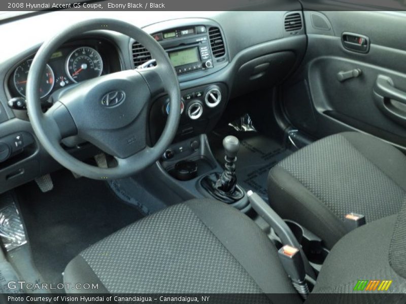 Ebony Black / Black 2008 Hyundai Accent GS Coupe