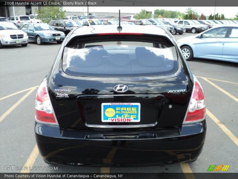 Ebony Black / Black 2008 Hyundai Accent GS Coupe
