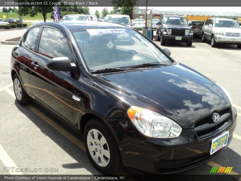 Ebony Black / Black 2008 Hyundai Accent GS Coupe