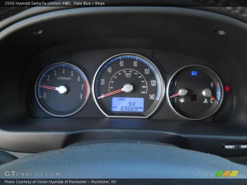 Slate Blue / Beige 2009 Hyundai Santa Fe Limited 4WD