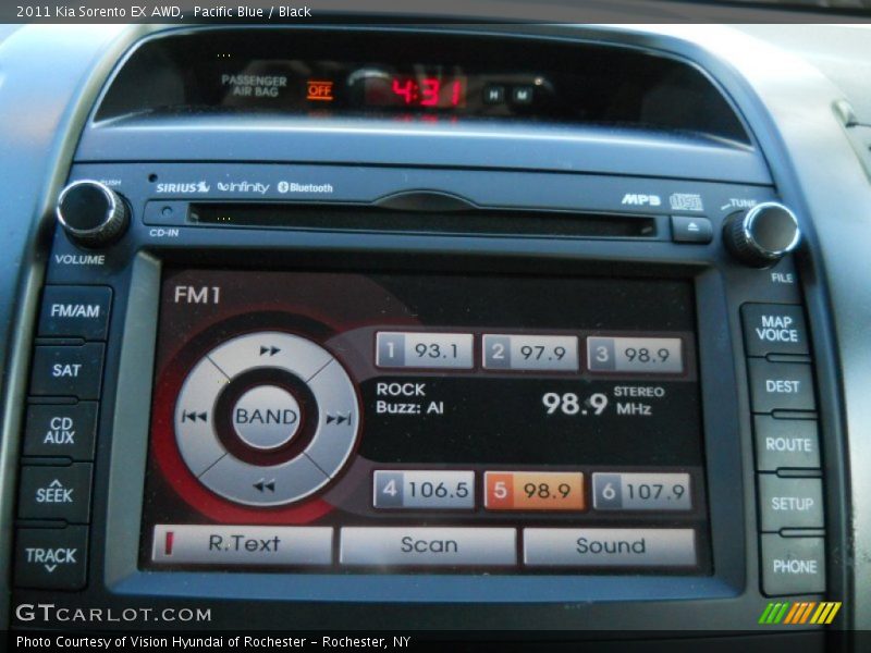 Pacific Blue / Black 2011 Kia Sorento EX AWD