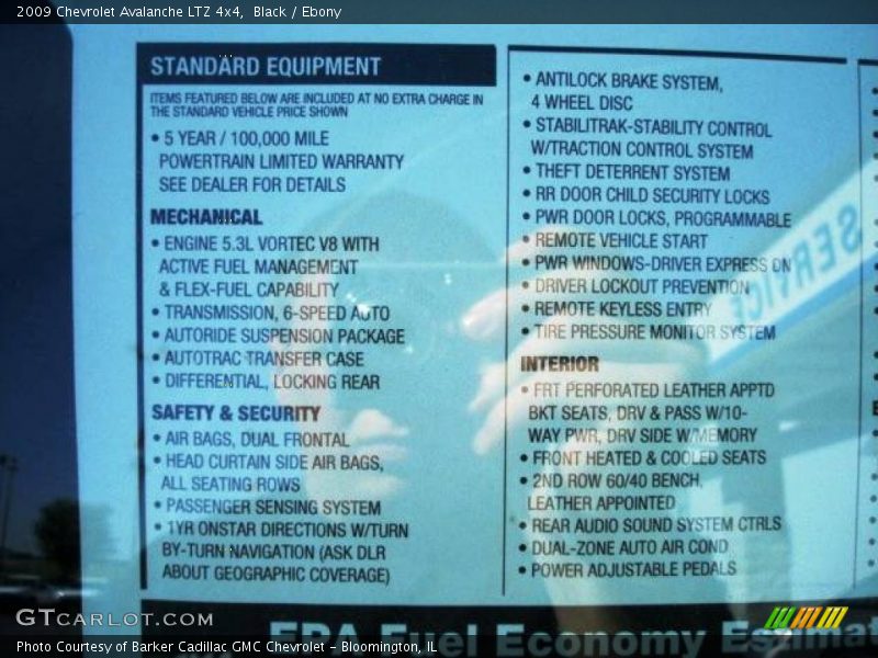 Black / Ebony 2009 Chevrolet Avalanche LTZ 4x4