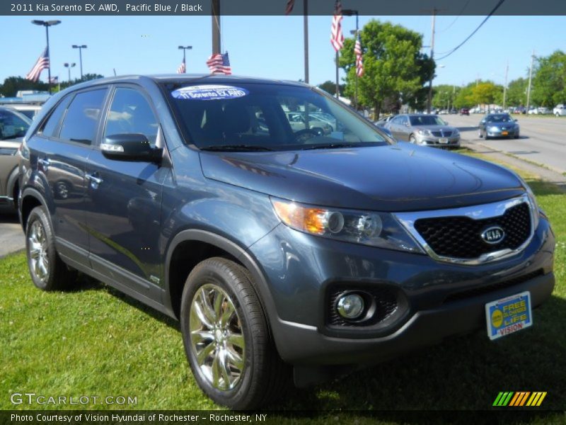 Pacific Blue / Black 2011 Kia Sorento EX AWD