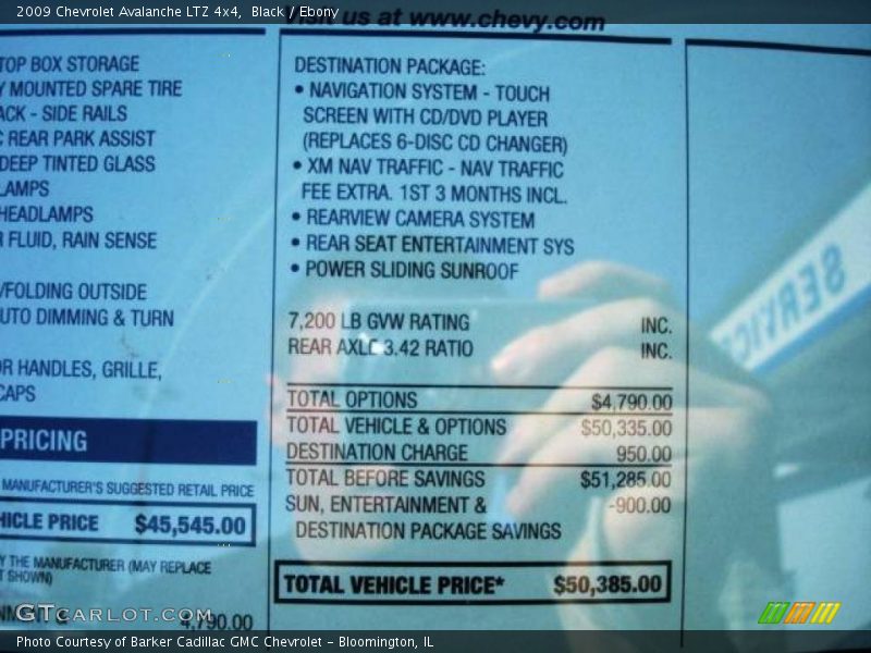 Black / Ebony 2009 Chevrolet Avalanche LTZ 4x4