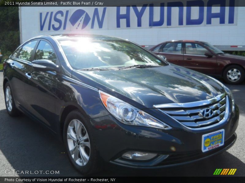 Pacific Blue Pearl / Gray 2011 Hyundai Sonata Limited