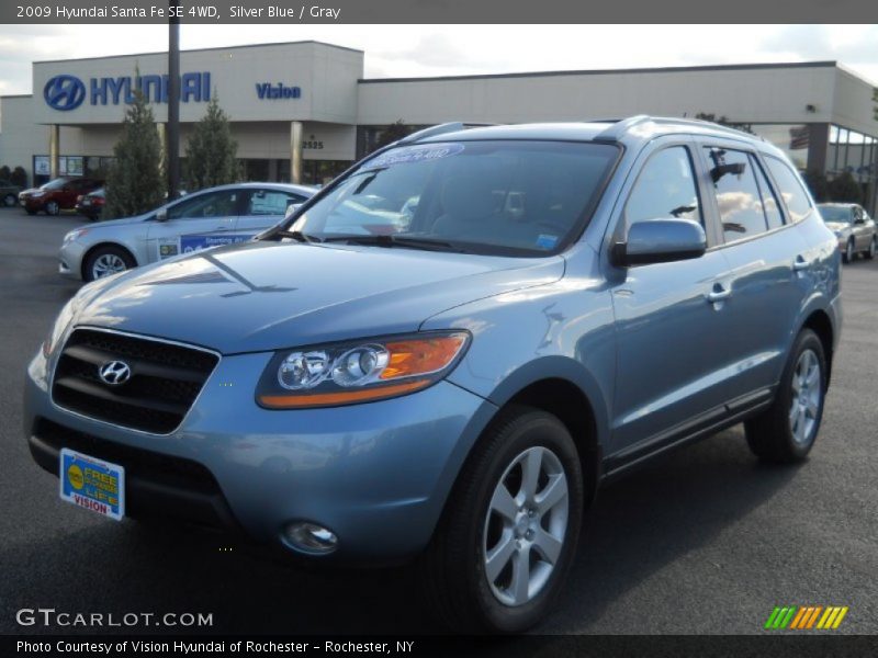 Silver Blue / Gray 2009 Hyundai Santa Fe SE 4WD
