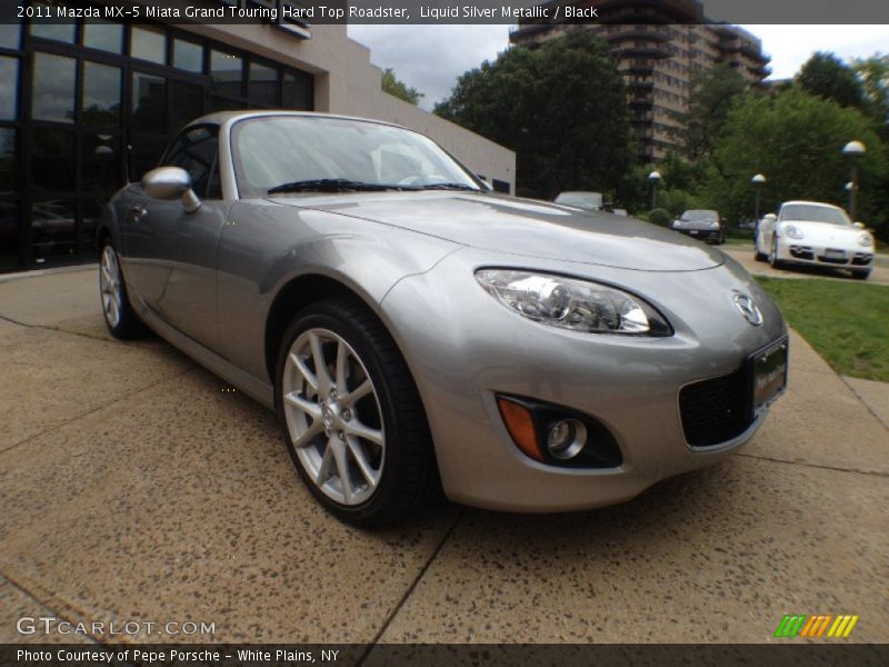 Liquid Silver Metallic / Black 2011 Mazda MX-5 Miata Grand Touring Hard Top Roadster