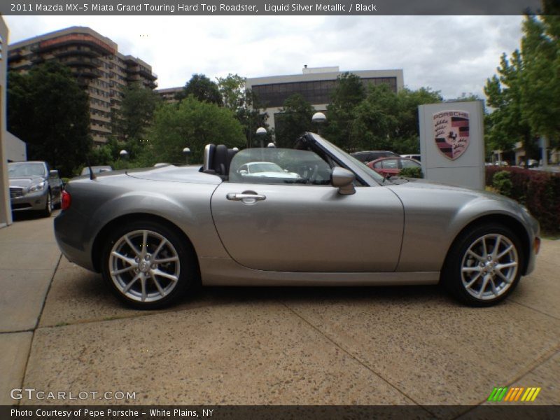 Liquid Silver Metallic / Black 2011 Mazda MX-5 Miata Grand Touring Hard Top Roadster