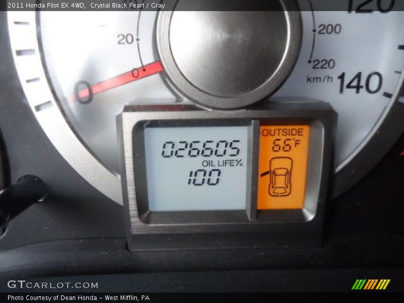 Crystal Black Pearl / Gray 2011 Honda Pilot EX 4WD