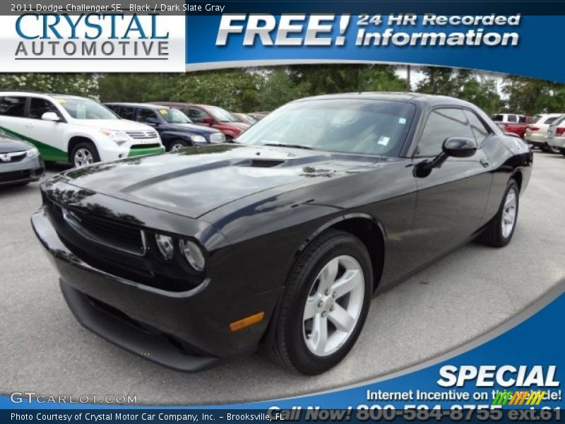 Black / Dark Slate Gray 2011 Dodge Challenger SE